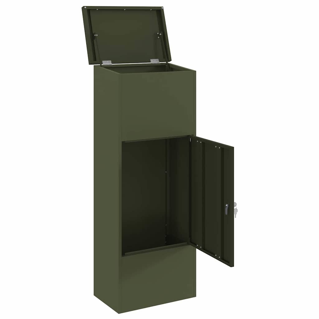 Parcel Drop Box Olive green 44.5 x 29 x 110.5 cm Steel