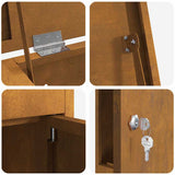 Parcel Drop Box Rusty 44.5 x 29 x 110.5 cm Weathering steel