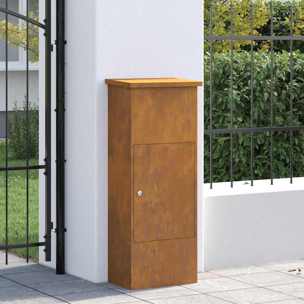 Parcel Drop Box Rusty 44.5 x 29 x 110.5 cm Weathering steel