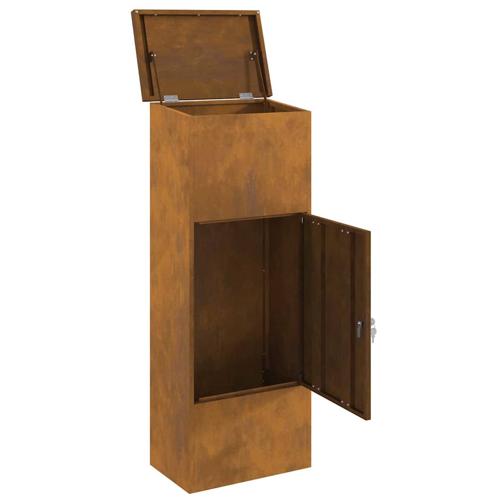 Parcel Drop Box Rusty 44.5 x 29 x 110.5 cm Weathering steel