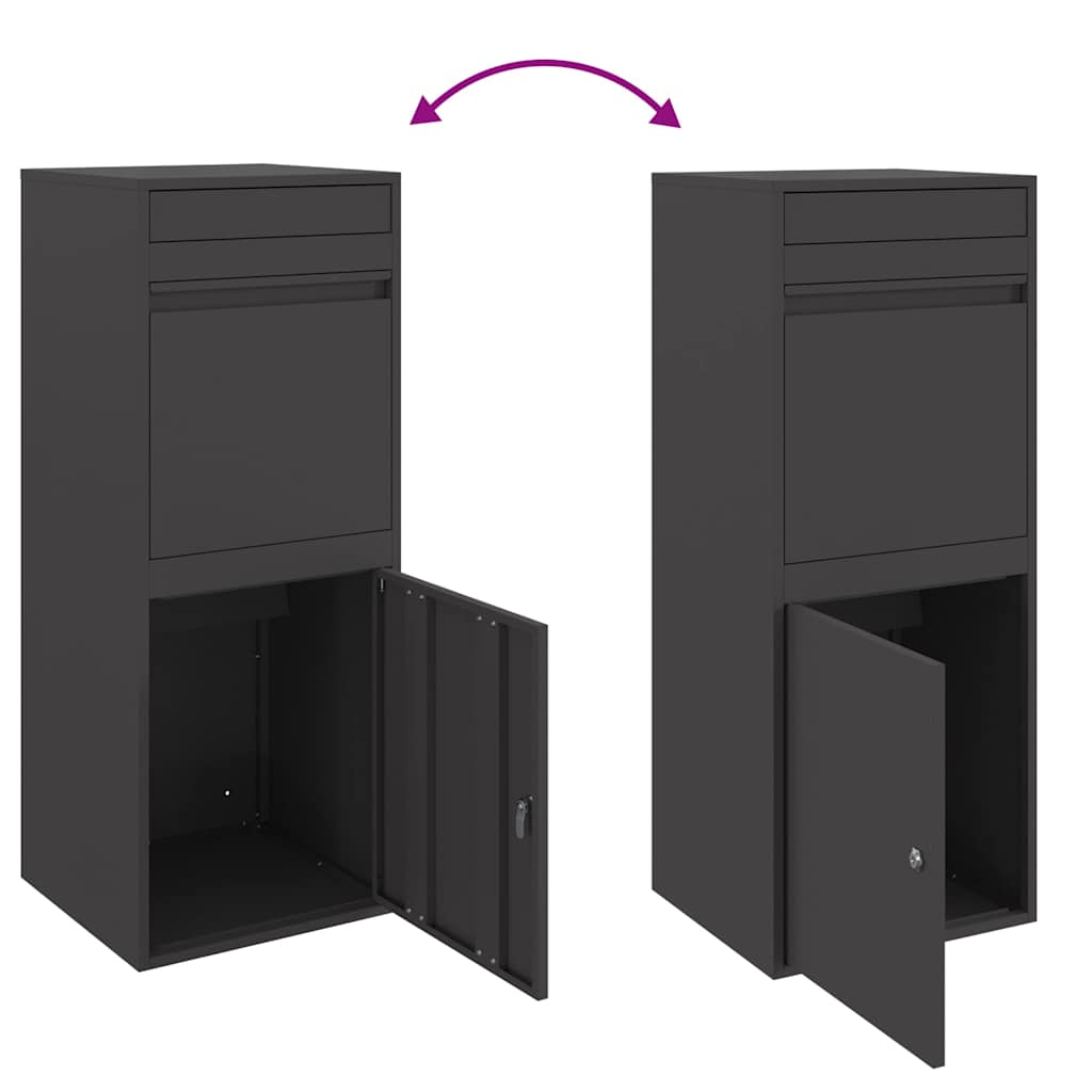 Parcel Drop Box Black 41 x 38 x 103 cm Steel
