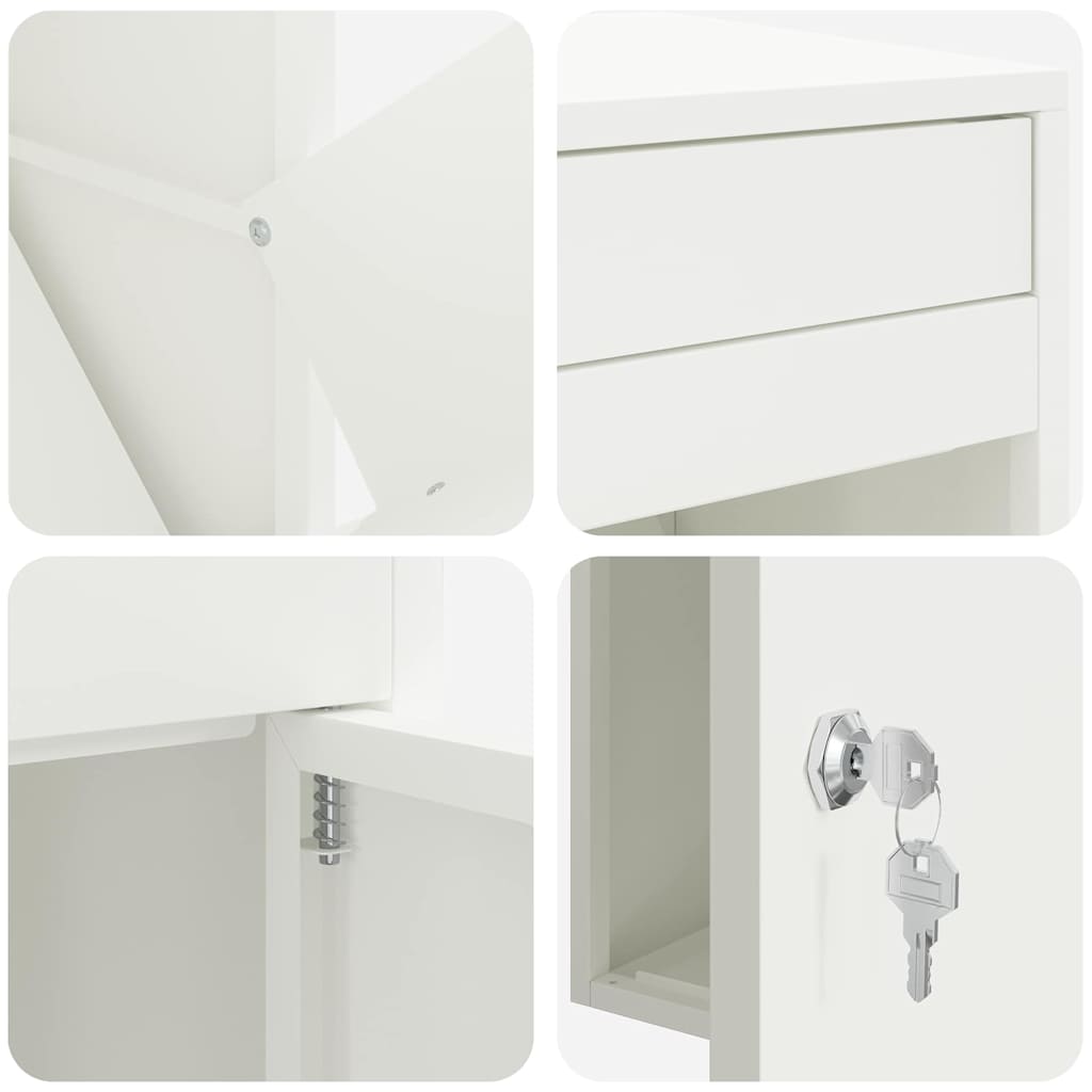 Parcel Drop Box White 41 x 38 x 103 cm Steel