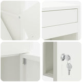 Parcel Drop Box White 41 x 38 x 103 cm Steel