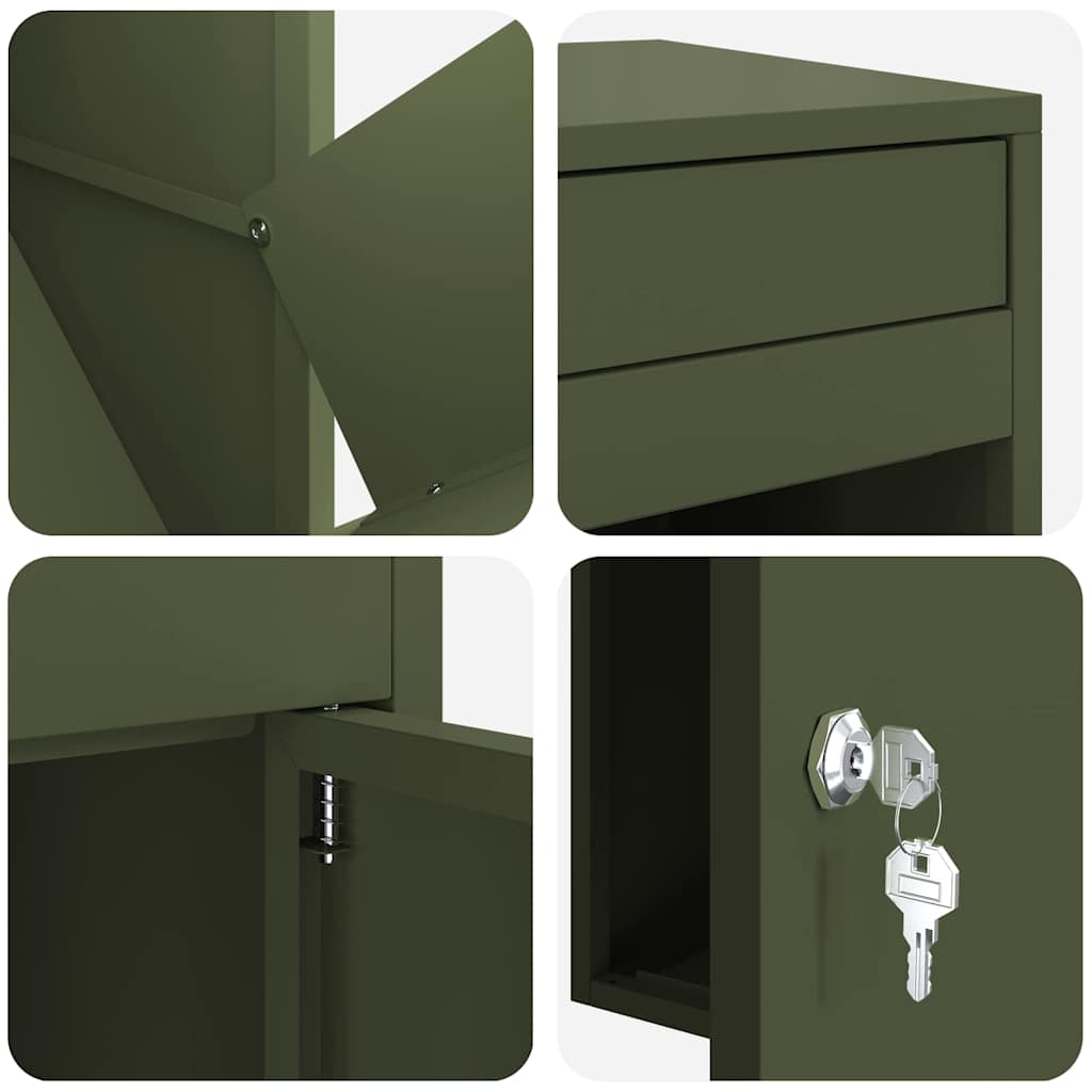 Parcel Drop Box Olive green 41 x 38 x 103 cm Steel