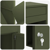 Parcel Drop Box Olive green 41 x 38 x 103 cm Steel