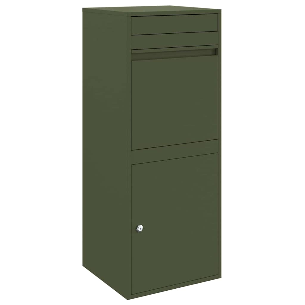 Parcel Drop Box Olive green 41 x 38 x 103 cm Steel