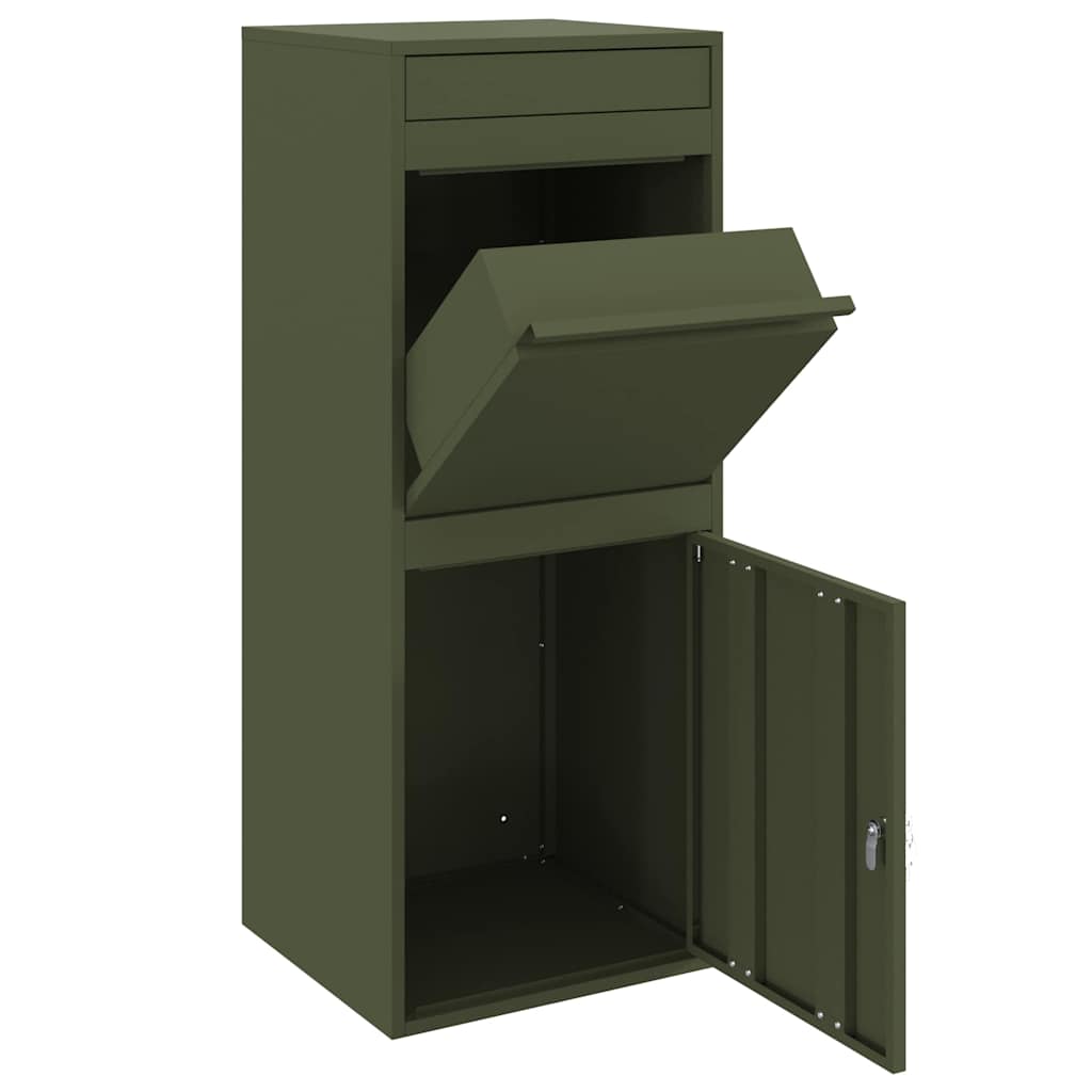 Parcel Drop Box Olive green 41 x 38 x 103 cm Steel