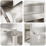 Parcel Drop Box Black 41 x 38 x 103 cm Stainless steel