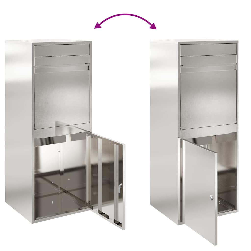 Parcel Drop Box Black 41 x 38 x 103 cm Stainless steel