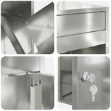 Parcel Drop Box Black 41 x 38 x 103 cm Galvanised steel