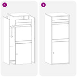 Parcel Drop Box Black 41 x 38 x 103 cm Galvanised steel
