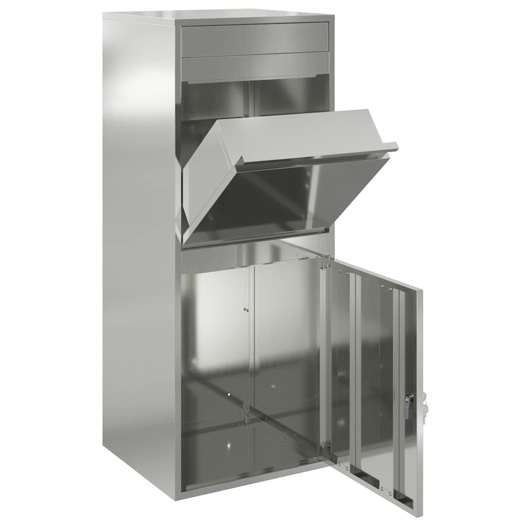 Parcel Drop Box Black 41 x 38 x 103 cm Galvanised steel