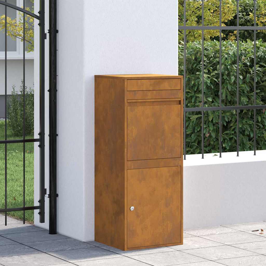 Parcel Drop Box Rusty 41 x 38 x 103 cm Weathering steel