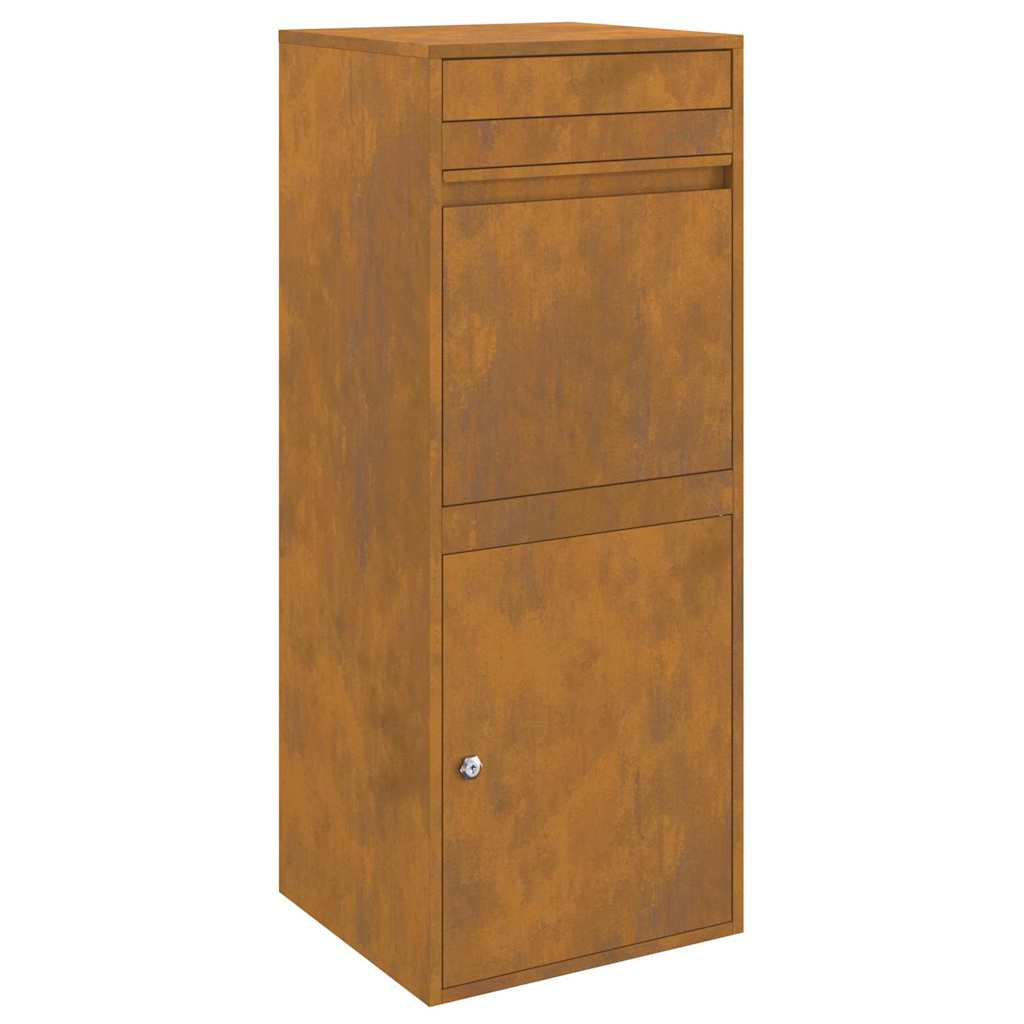 Parcel Drop Box Rusty 41 x 38 x 103 cm Weathering steel