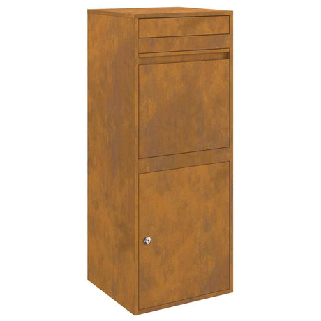 Parcel Drop Box Rusty 41 x 38 x 103 cm Weathering steel