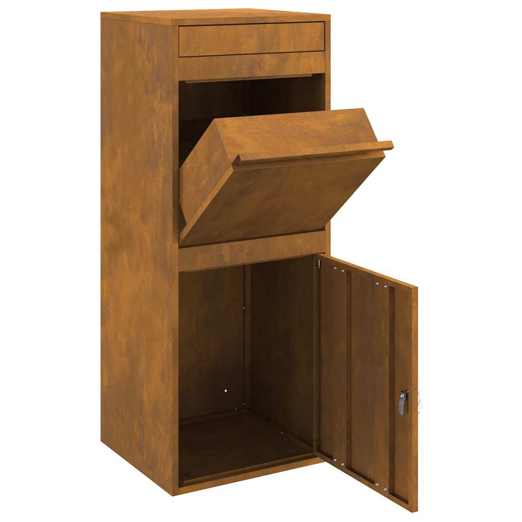 Parcel Drop Box Rusty 41 x 38 x 103 cm Weathering steel