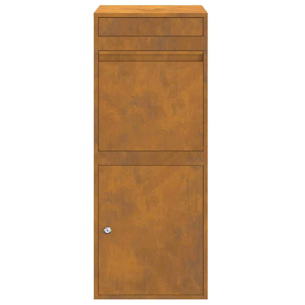 Parcel Drop Box Rusty 41 x 38 x 103 cm Weathering steel