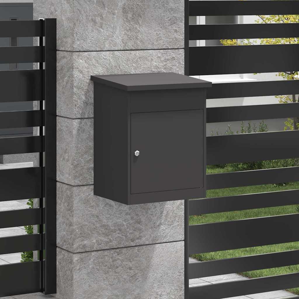 Parcel Drop Box Black 44 x 35 x 59 cm Steel