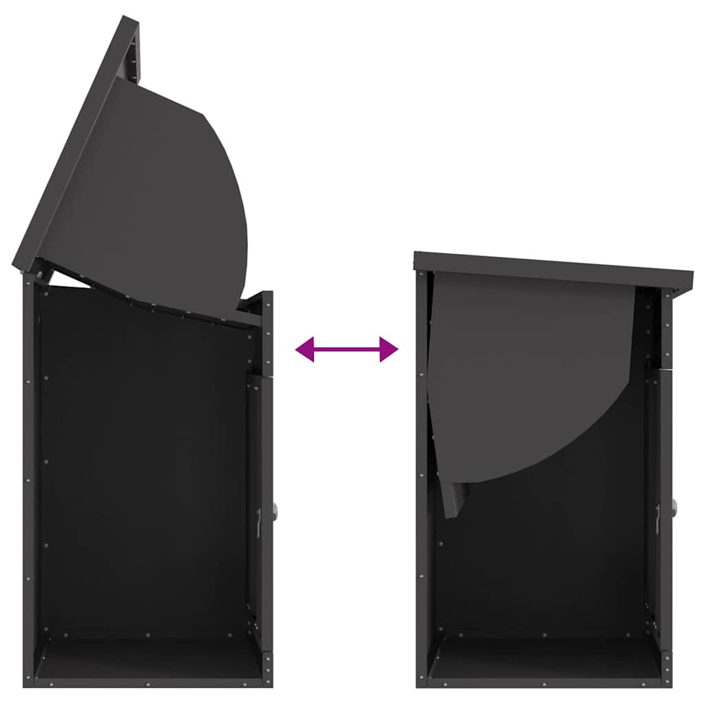 Parcel Drop Box Black 44 x 35 x 59 cm Steel