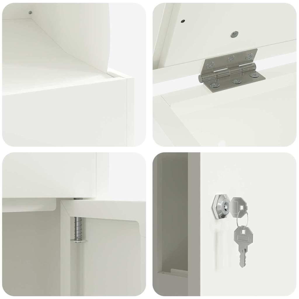 Parcel Drop Box White 44 x 35 x 59 cm Steel