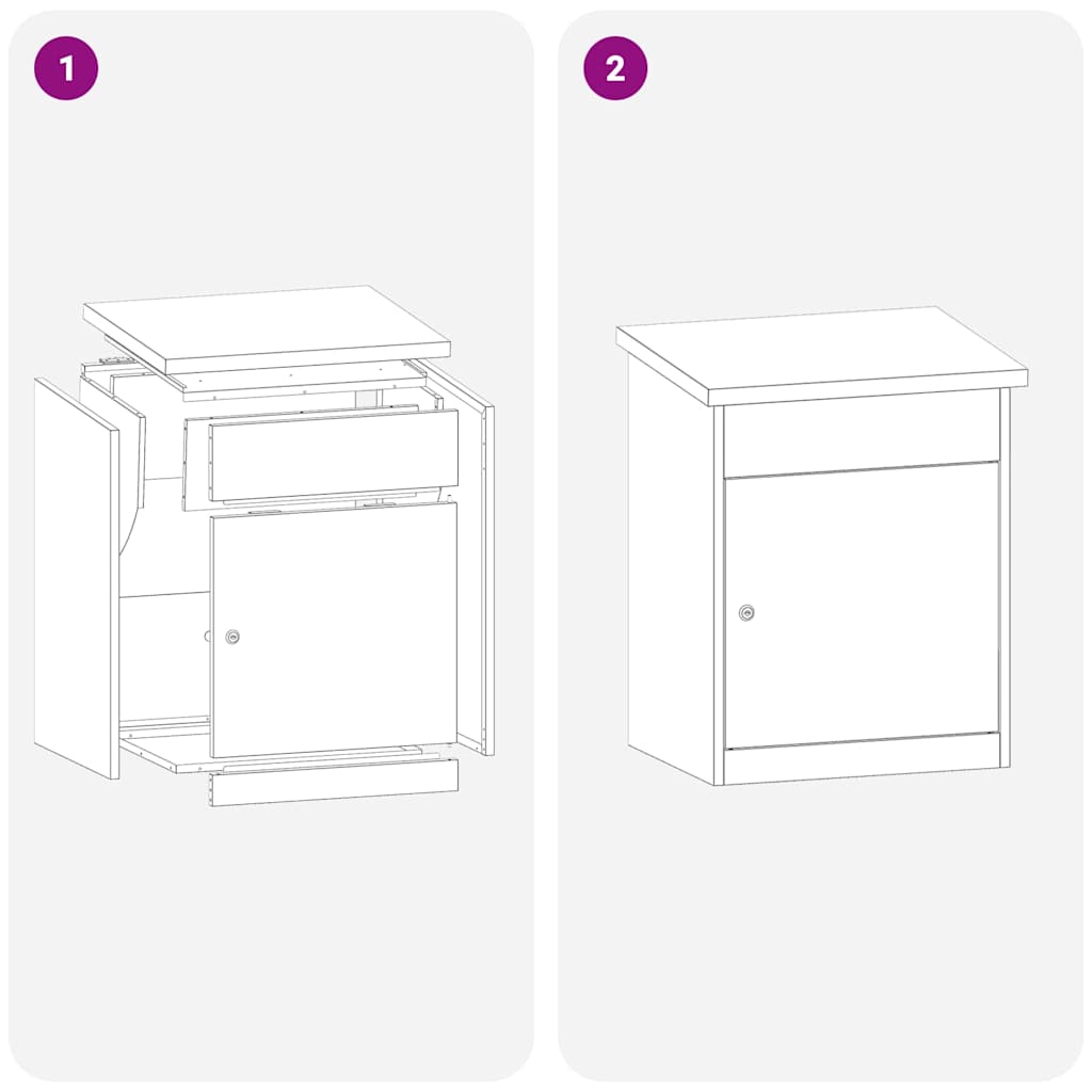 Parcel Drop Box White 44 x 35 x 59 cm Steel