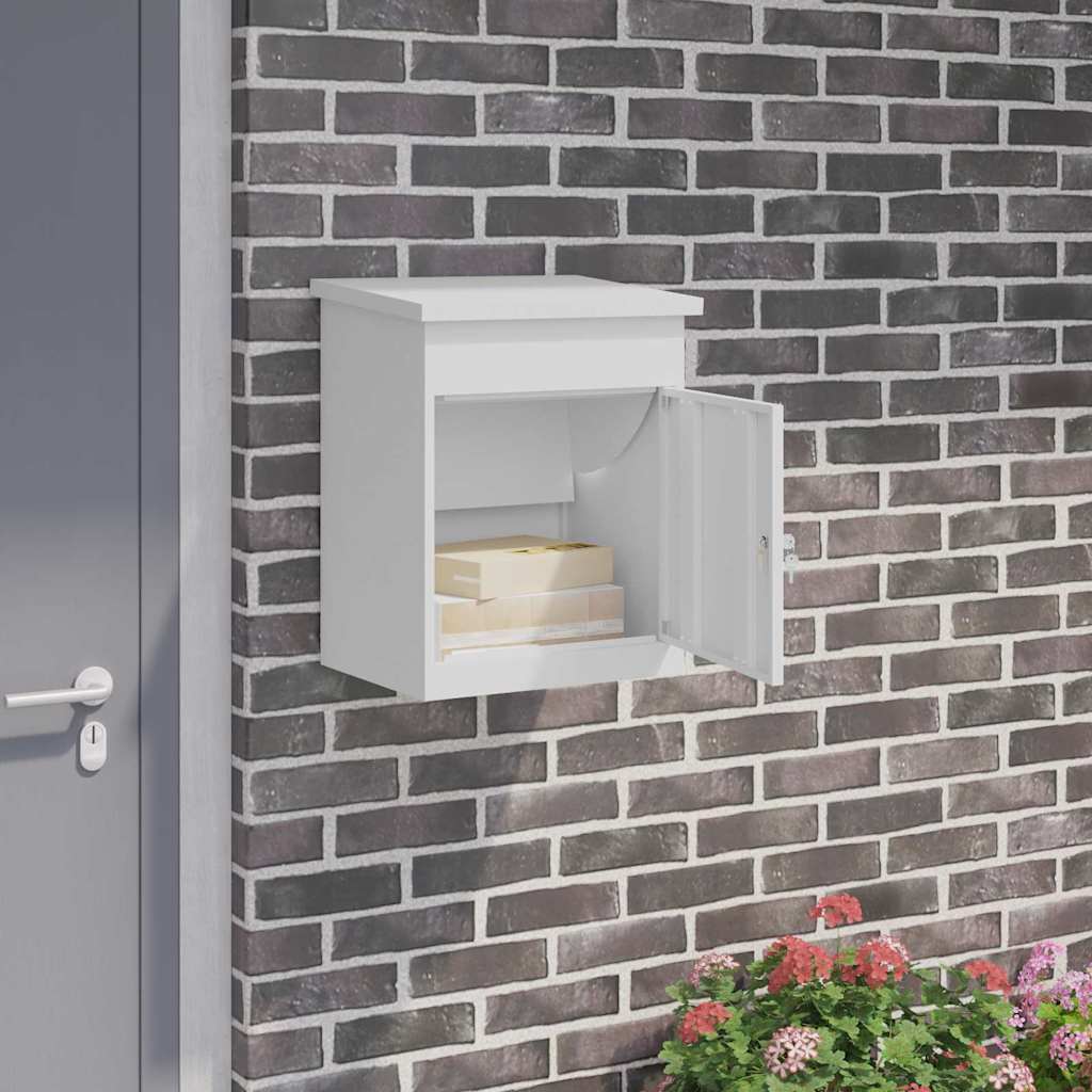 Parcel Drop Box White 44 x 35 x 59 cm Steel