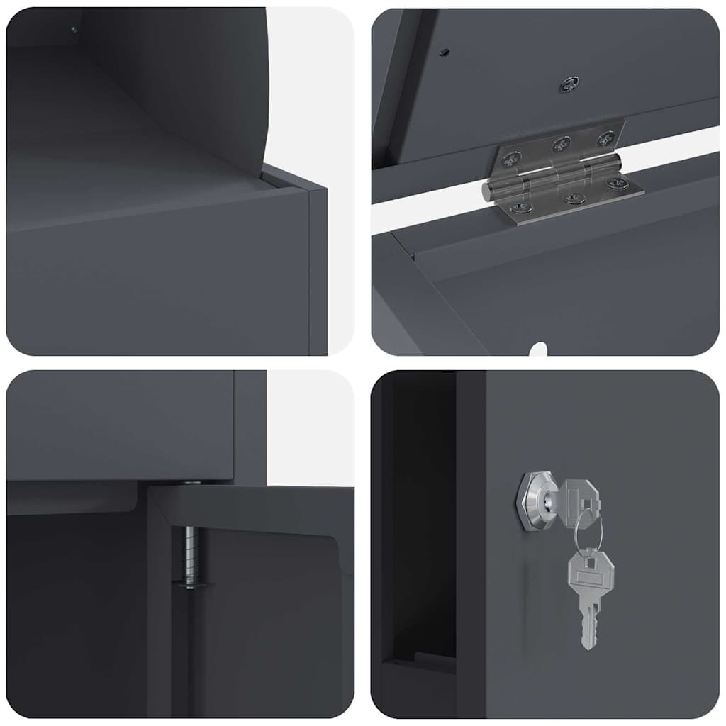 Parcel Drop Box Anthracite 44 x 35 x 59 cm Steel
