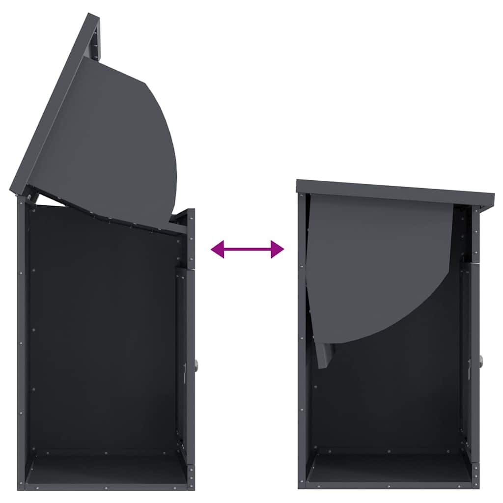 Parcel Drop Box Anthracite 44 x 35 x 59 cm Steel
