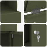Parcel Drop Box Olive green 44 x 35 x 59 cm Steel
