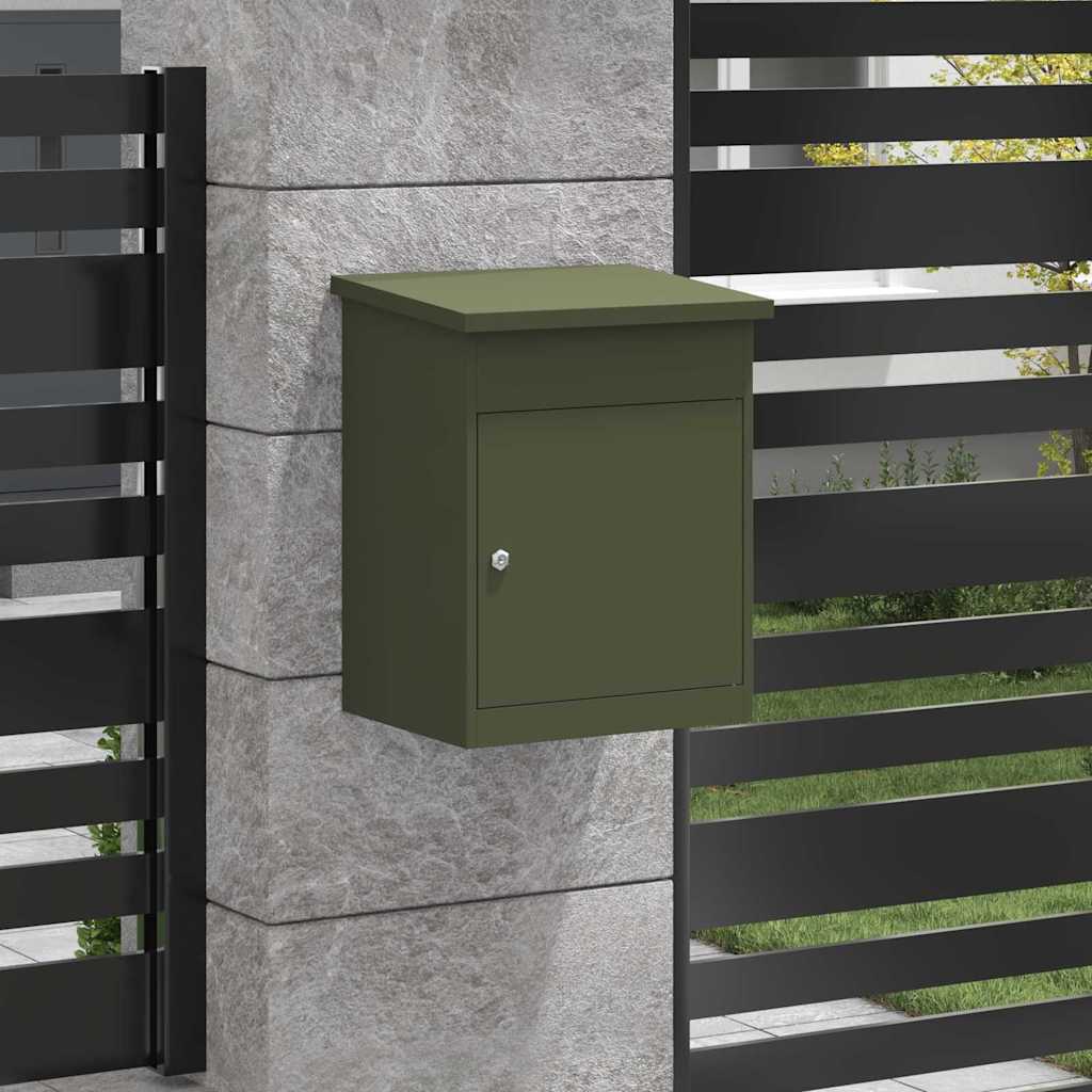 Parcel Drop Box Olive green 44 x 35 x 59 cm Steel