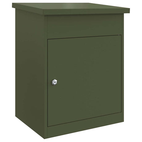 Parcel Drop Box Olive green 44 x 35 x 59 cm Steel