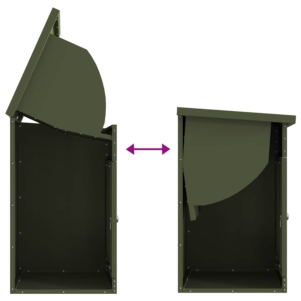 Parcel Drop Box Olive green 44 x 35 x 59 cm Steel
