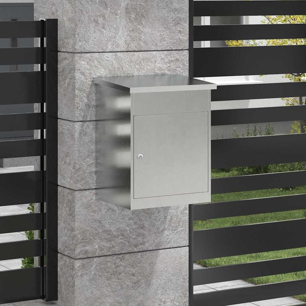 Parcel Drop Box Black 44 x 35 x 59 cm Stainless steel
