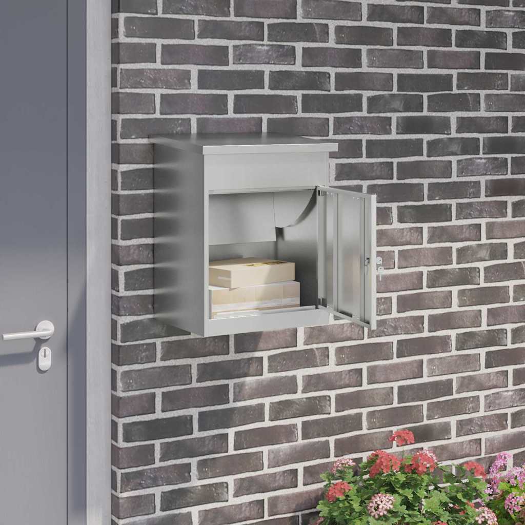 Parcel Drop Box Black 44 x 35 x 59 cm Galvanised steel