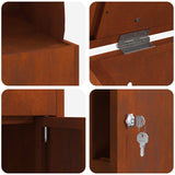 Parcel Drop Box Rusty 47.5 x 38 x 59 cm Weathering Steel