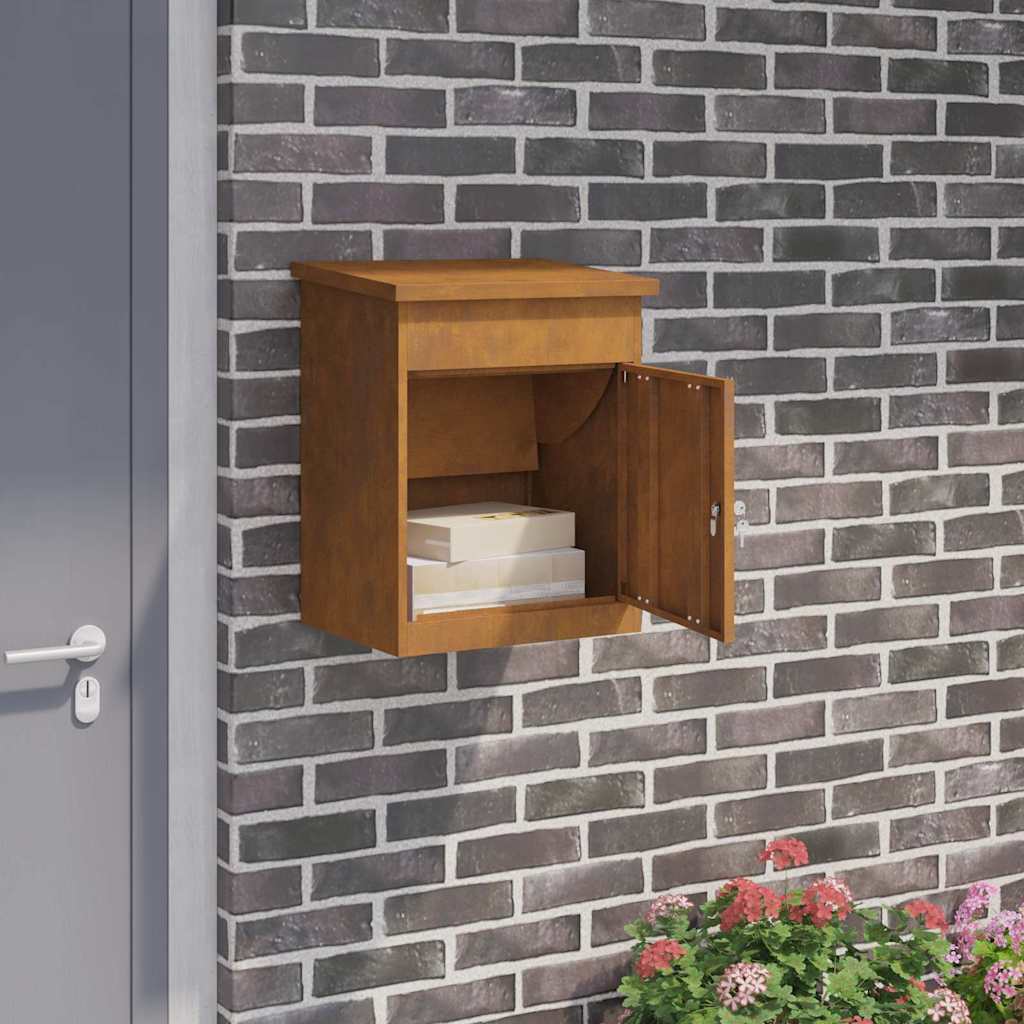Parcel Drop Box Rusty 44 x 35 x 59 cm Weathering steel