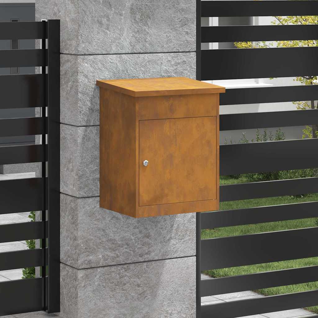 Parcel Drop Box Rusty 44 x 35 x 59 cm Weathering steel