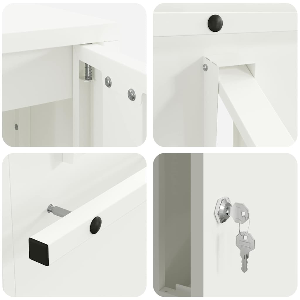 Mailbox White 30 x 23 x 55 cm Steel