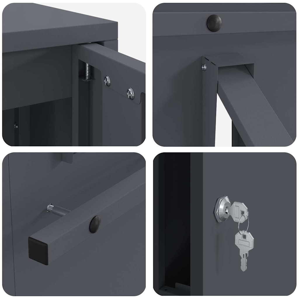 Mailbox Anthracite 30 x 23 x 55 cm Steel