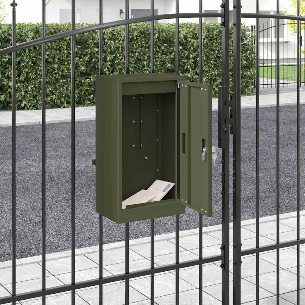 Mailbox Olive green 30 x 23 x 55 cm Steel