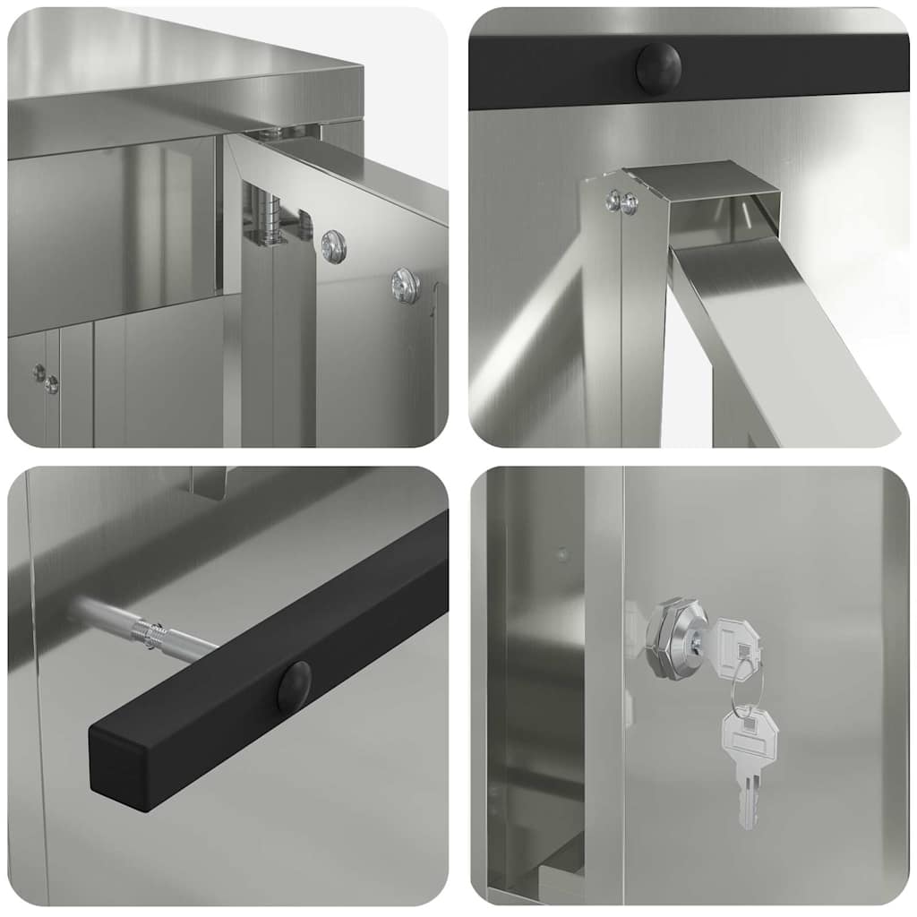 Mailbox Black 30 x 23 x 55 cm Galvanised steel