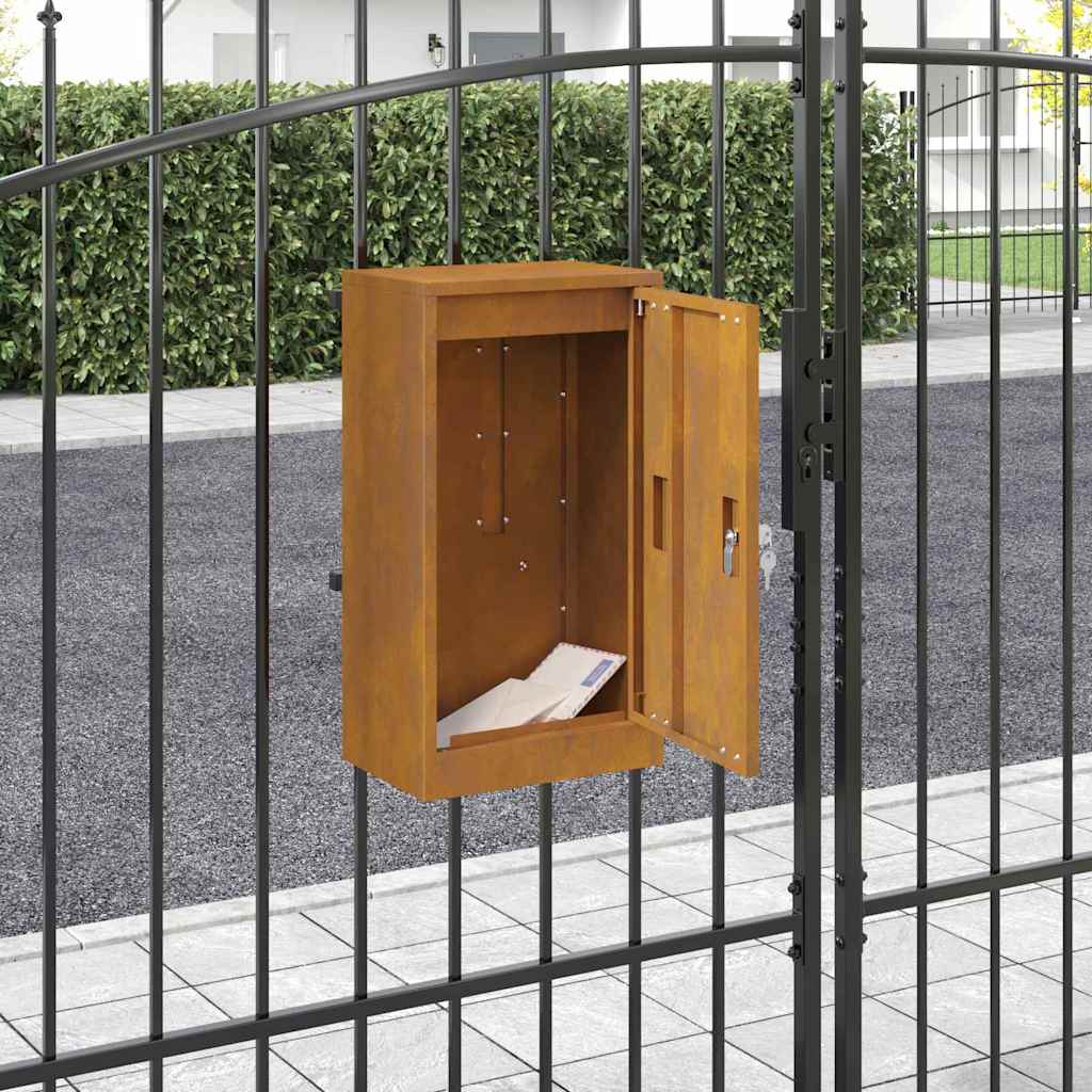 Mailbox Rusty 30 x 23 x 55 cm Weathering steel