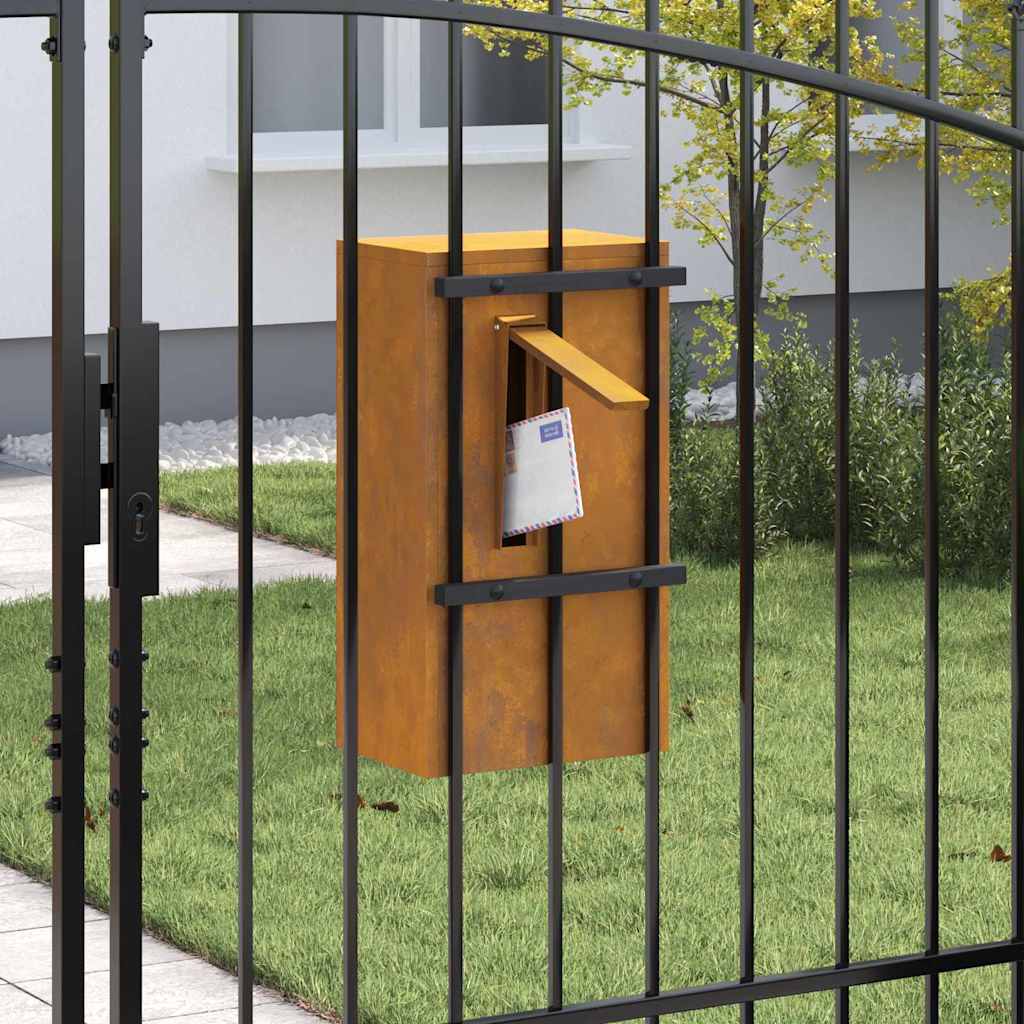 Mailbox Rusty 30 x 23 x 55 cm Weathering steel