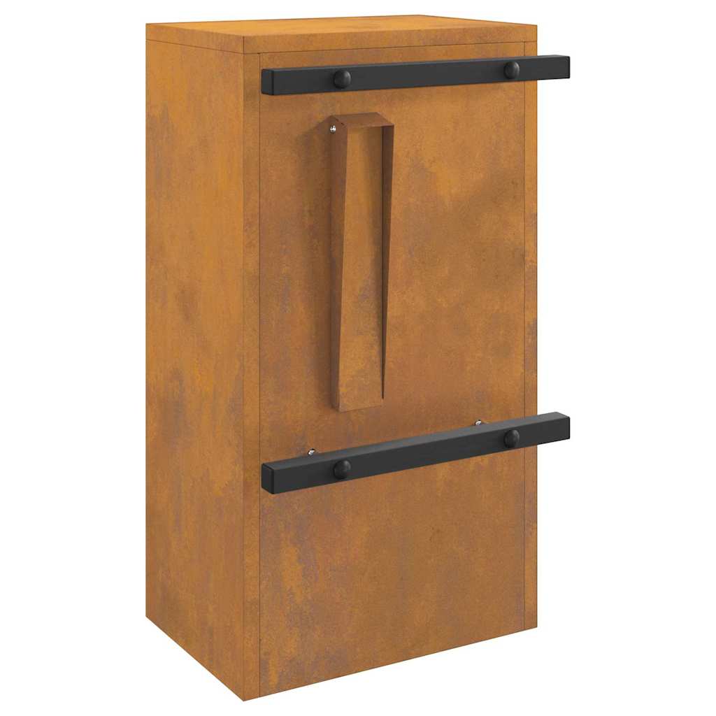 Mailbox Rusty 30 x 23 x 55 cm Weathering steel