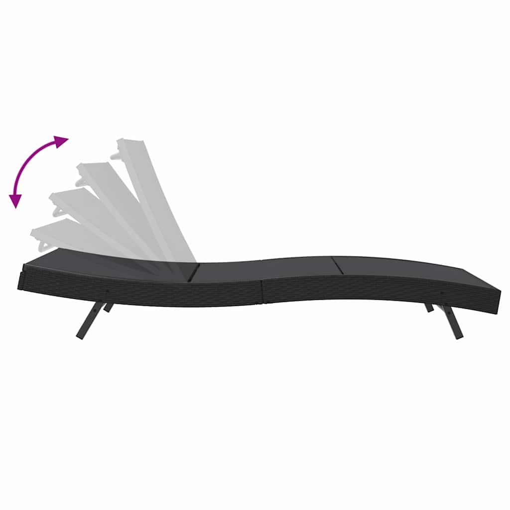 Sun Loungers 3 pcs Black 40 x 40 x 40.5 cm Poly Rattan