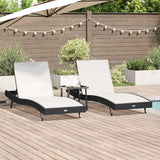 Sun Loungers 3 pcs Black, White 40 x 40 x 40.5 cm Poly Rattan