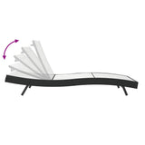 Sun Loungers 3 pcs Black, White 40 x 40 x 40.5 cm Poly Rattan