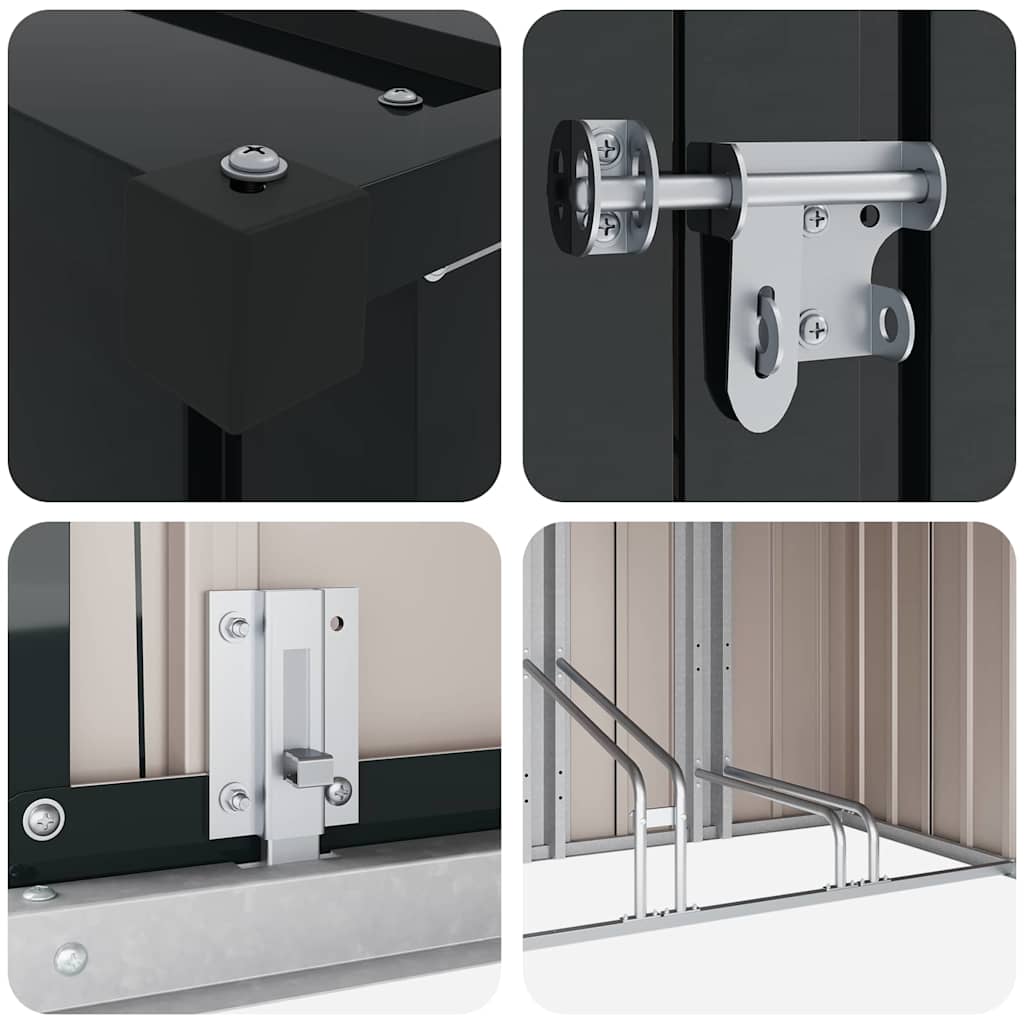 Bike Shed 3 pcs Anthracite 215 x 206 x 157 cm Metal