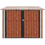Bike Shed 3 pcs Brown 215 x 206 x 157 cm Metal