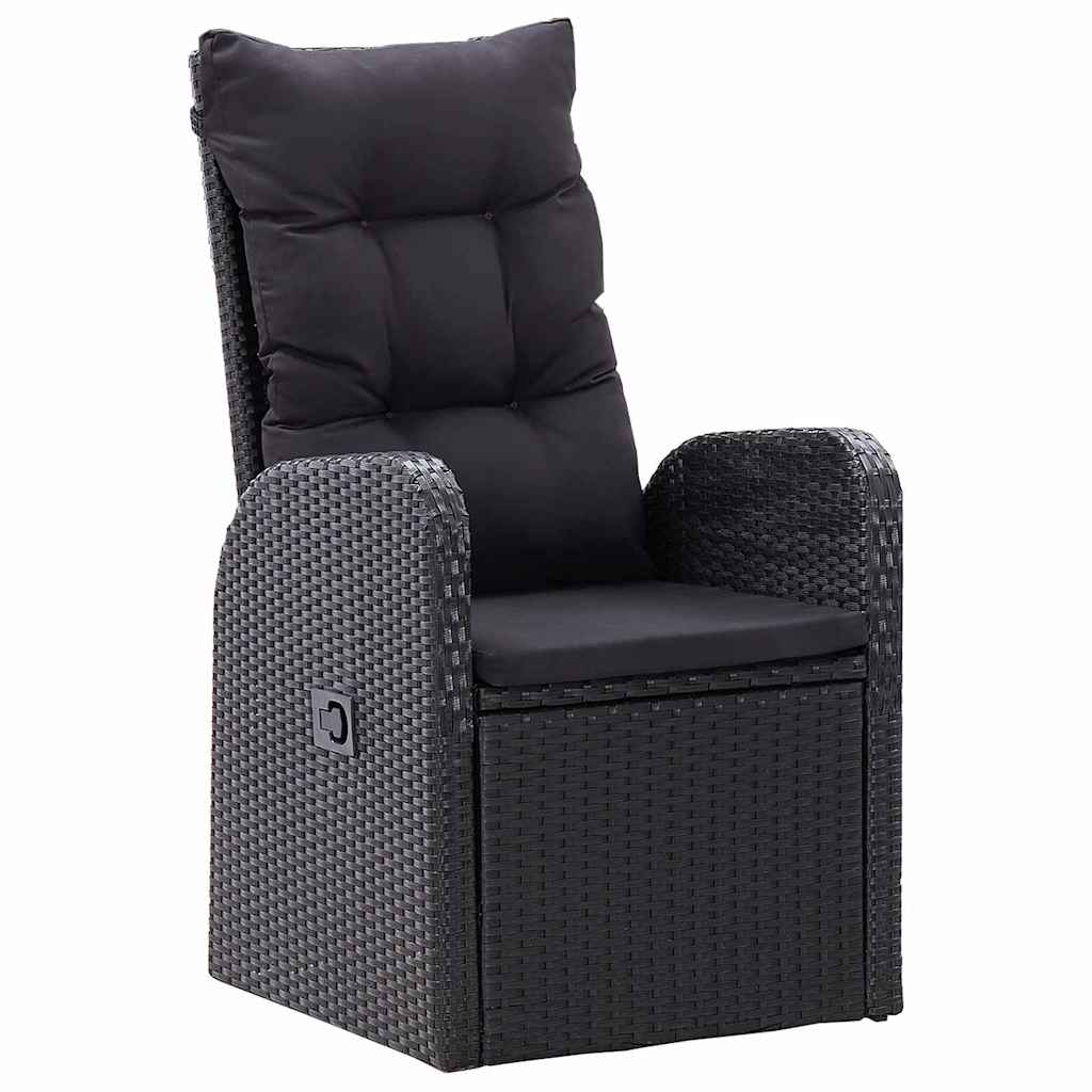 Garden Dining Set 5 pcs Black Poly Rattan